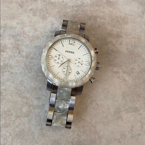 Marble fossil watch